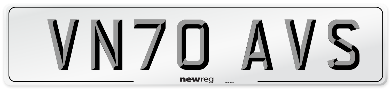 VN70 AVS Number Plate from New Reg